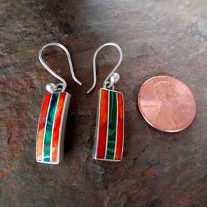 Artisanal Handmade Earrings, made in Ecuador .950 grade sterling silver
